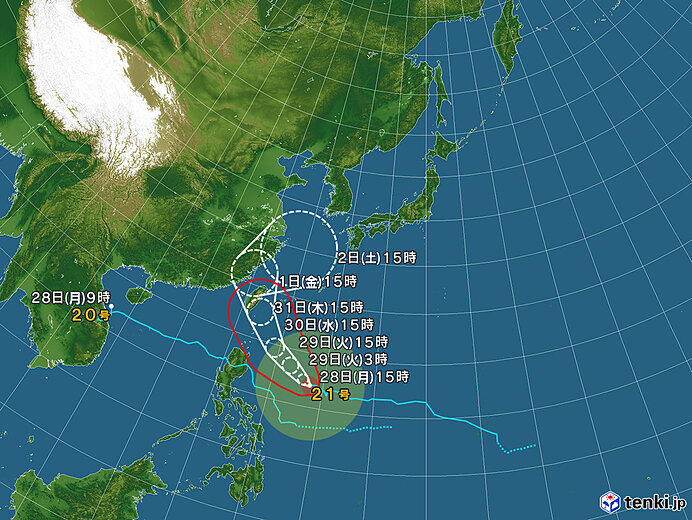不穏な台風21号