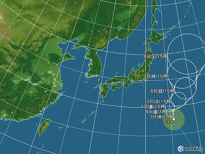 台風3号　発生しております
